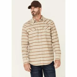 Top 10 ⌛ Cody James Men's FR Tan Striped Long Sleeve Work 👕 Shirt 🎁