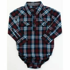 Outlet 🌟 Cody James Infant-Boys' Red & Blue Plaid Onesie ⌛