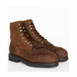 Hot Sale 😉 Cody James Men's 8" Lace Up Kiltie Waterproof Work 🥾 Boots - Composite Toe Brown 😍