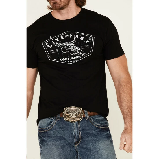 Budget ๐ Cody James Men's Live Fast Graphic Short Sleeve T-Shirt Black ๐ - Image 3