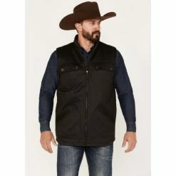 Budget ⭐ Cody James Men's Perryton Quilted Field Vest Dark Brown 💯