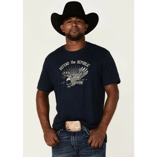 Cheapest ✨ Cody James Men's Abyss Navy Eagle Strong Graphic Short Sleeve T-Shirt Blue 😀