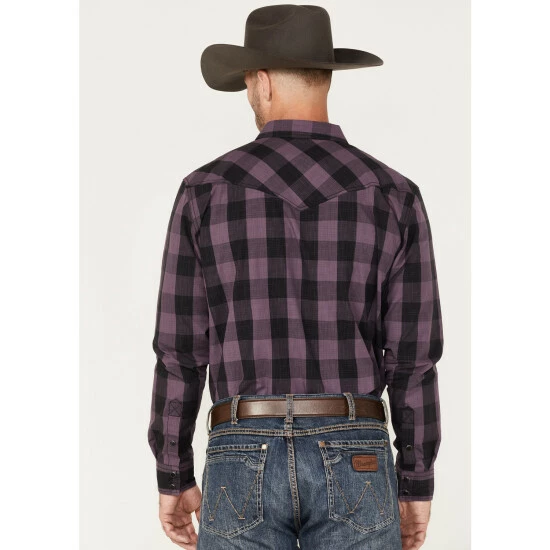 Cheapest ๐ Cody James Men's Rustler Large Plaid Snap Western ๐ Shirt Purple ๐ - Image 4