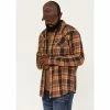 Best deal 🤩 Cody James Men's Wood Chuck Large Plaid Snap Western Flannel 👕 Shirt Brown 👏