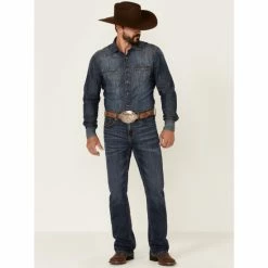 Best Sale 😍 Cody James Men's Dark Wash King Fisher Stretch Slim Bootcut 👖 Jeans Blue ✔️