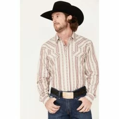 Buy 👏 Cody James Men's Alpina Stripe Snap Western 👕 Shirt Cream 🎁