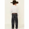 New 🔔 Cody James Little Boys' Night Hawk Medium Wash Mid-Rise Stretch Relaxed Bootcut 👖 Jeans Blue 👍