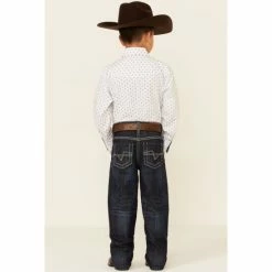 New 🔔 Cody James Little Boys' Night Hawk Medium Wash Mid-Rise Stretch Relaxed Bootcut 👖 Jeans Blue 👍