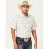Brand new 🥰 Cody James Men's Eastland Large Plaid Short Sleeve Snap Western 👚 Shirt White 😉