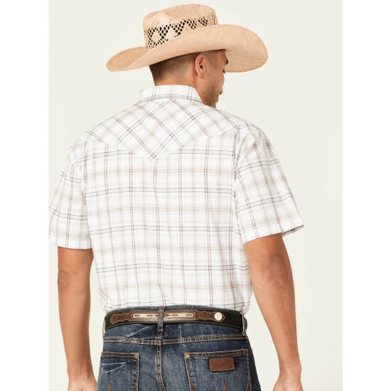 Brand new ๐ฅฐ Cody James Men's Eastland Large Plaid Short Sleeve Snap Western ๐ Shirt White ๐ - Image 2