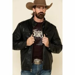 Brand new ⭐ Cody James Men's Black Backwoods Distressed Faux Leather Moto Jacket - Tall 😀