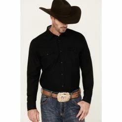 Wholesale 🤩 Cody James Men's Wooly Mammoth Solid Long Sleeve Snap Western 👚 Shirt Black 😍