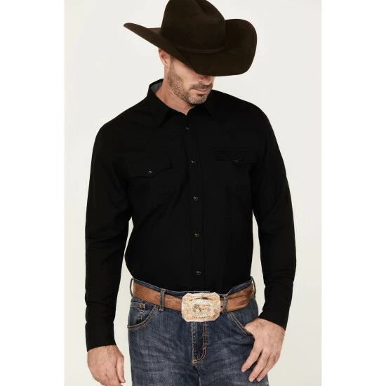 Wholesale 🤩 Cody James Men's Wooly Mammoth Solid Long Sleeve Snap Western 👚 Shirt Black 😍