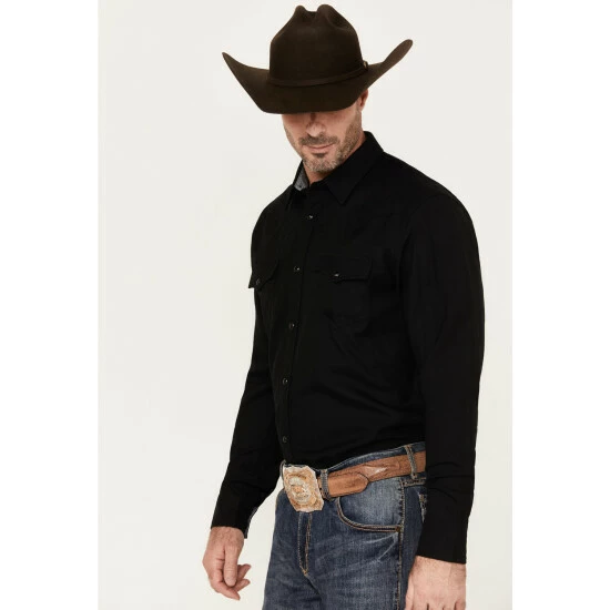 Wholesale 🤩 Cody James Men's Wooly Mammoth Solid Long Sleeve Snap Western 👚 Shirt Black 😍 - Image 2