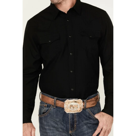 Wholesale 🤩 Cody James Men's Wooly Mammoth Solid Long Sleeve Snap Western 👚 Shirt Black 😍 - Image 3