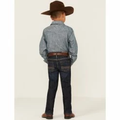 Promo 🎁 Cody James Little Boys' Sheridan Dark Wash Mid-Rise Stretch Slim Straight 👖 Jeans - Sizes 4-8 Medium Wash 😉