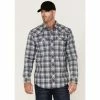 Coupon 🎉 Cody James Men's FR Large Plaid Long Sleeve Snap Work 👕 Shirt Charcoal 🔥