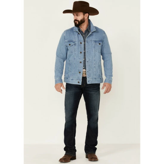 Cheap โค๏ธ Cody James Men's Coasting Light Wash Button-Front Unlined Denim Jacket Indigo โจ - Image 3