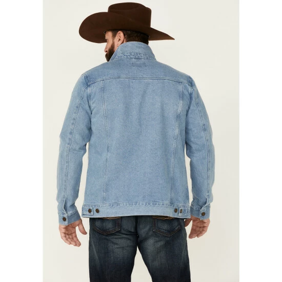 Cheap โค๏ธ Cody James Men's Coasting Light Wash Button-Front Unlined Denim Jacket Indigo โจ - Image 5