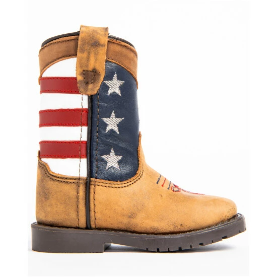 Best Sale ๐ Cody James Toddler Boys' USA Flag Western ๐ฅพ Boots - Wide Square Toe For Toddler-Boy Brown ๐คฉ - Image 2