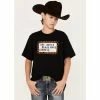 New 👍 Cody James Boys' Cowboy Signage Graphic T-Shirt Black 🔥