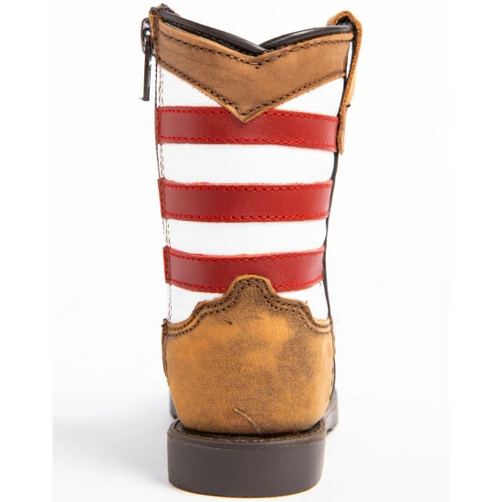 Best Sale ๐ Cody James Toddler Boys' USA Flag Western ๐ฅพ Boots - Wide Square Toe For Toddler-Boy Brown ๐คฉ - Image 5