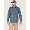 Discount 🔥 Cody James Men's FR Foulard Print Long Sleeve Snap Work 👕 Shirt Medium Blue 😀