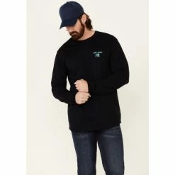 Promo 🔔 Cody James Men's FR Navy Back Graphic Long Sleeve Work T-Shirt 💯