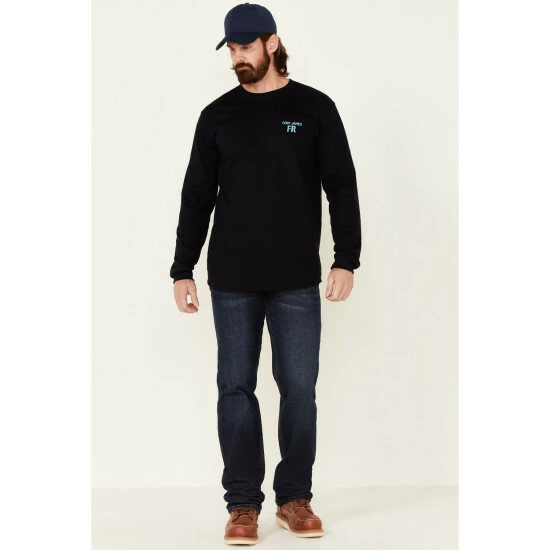 Promo 🔔 Cody James Men's FR Navy Back Graphic Long Sleeve Work T-Shirt 💯 - Image 2