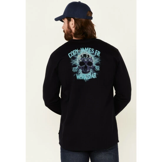Promo 🔔 Cody James Men's FR Navy Back Graphic Long Sleeve Work T-Shirt 💯 - Image 4