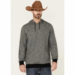 Brand new 🌟 Cody James Men's Heather Black Embroidered Logo Sleeve Pullover Hooded Sweatshirt 👏