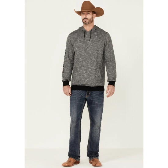 Brand new 🌟 Cody James Men's Heather Black Embroidered Logo Sleeve Pullover Hooded Sweatshirt 👏 - Image 2