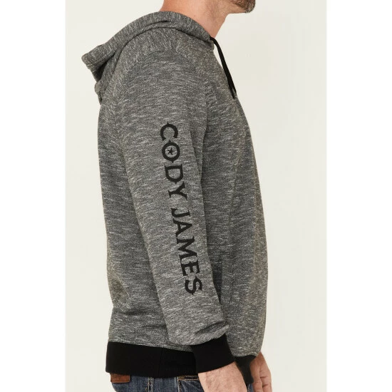 Brand new 🌟 Cody James Men's Heather Black Embroidered Logo Sleeve Pullover Hooded Sweatshirt 👏 - Image 3