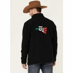 Cheapest 💯 Cody James Core Men's Mexico Embroidered Sleeve Logo Zip-Front Steamboat Jacket Black 😉