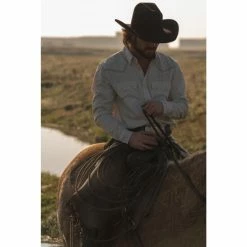 Outlet ⌛ Cody James Men's Crackle Southwestern Geo Print Long Sleeve Snap Western 👚 Shirt White ✨