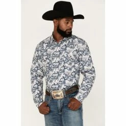 Best deal 😍 Cody James Men's Western Large Paisley Print Snap Western 👕 Shirt Purple ✨