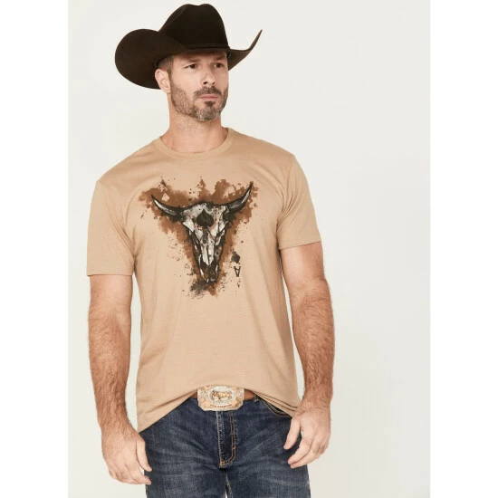 Outlet 🤩 Cody James Men's Skull Card Short Sleeve Graphic T-Shirt Beige/khaki 😉