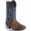 New ❤️ Cody James Boys' Two-Tone Embroidered Western 🥾 Boots - Round Toe Brown 🎁