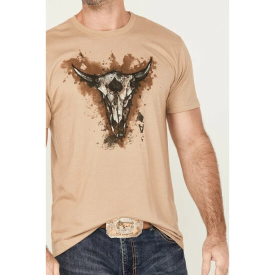 Outlet 🤩 Cody James Men's Skull Card Short Sleeve Graphic T-Shirt Beige/khaki 😉 - Image 3