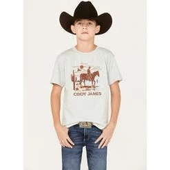 Best Pirce 💯 Cody James Boys' Desert Stroll Logo Graphic T-Shirt Silver 🥰
