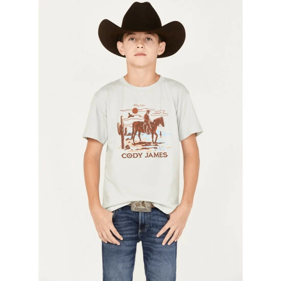 Best Pirce ๐ฏ Cody James Boys' Desert Stroll Logo Graphic T-Shirt Silver ๐ฅฐ