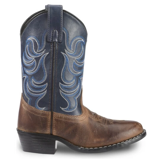 New โค๏ธ Cody James Boys' Two-Tone Embroidered Western ๐ฅพ Boots - Round Toe Brown ๐ - Image 2