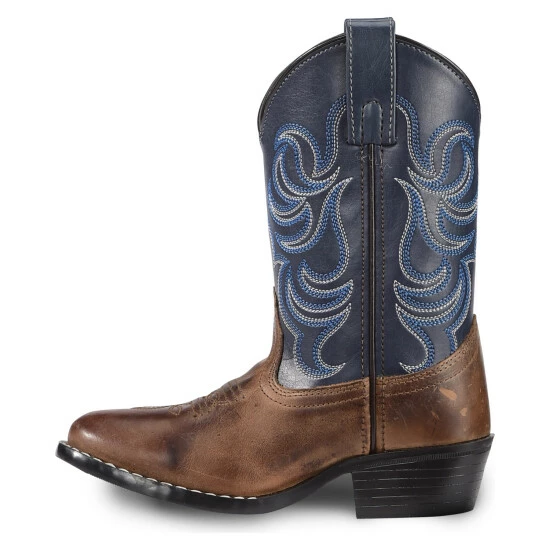 New โค๏ธ Cody James Boys' Two-Tone Embroidered Western ๐ฅพ Boots - Round Toe Brown ๐ - Image 3