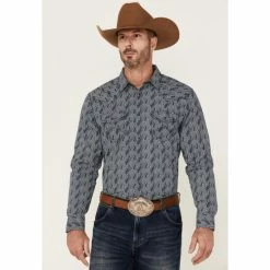 Brand new 🧨 Cody James Men's Pacific Southwestern Print Long Sleeve Snap Western 👚 Shirt Navy 🛒