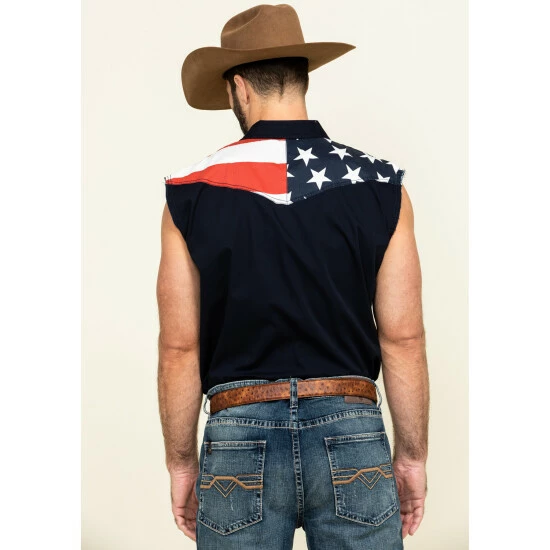 Hot Sale โ Cody James Men's American Flag Bubba Sleeveless Western ๐ Shirt Red ๐คฉ - Image 2