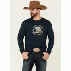 Buy ❤️ Cody James Men's Navy Die Free Eagle Graphic Long Sleeve T-Shirt 😀