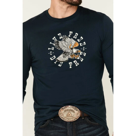 Buy โค๏ธ Cody James Men's Navy Die Free Eagle Graphic Long Sleeve T-Shirt ๐ - Image 3