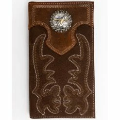 Top 10 🤩 Cody James Men's Boot Stitch Long Horn Leather Checkbook Wallet Tan 🎁