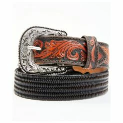 Hot Sale ๐ Cody James Men's Brown Floral Hand Tooled Stretch Bonded Strap Western Belt ๐