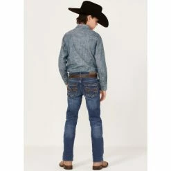 Deals ✔️ Cody James Little Boys' Hazer Dark Wash Mid-Rise Stretch Slim Straight 👖 Jeans - Sizes 4-8 Blue ✨